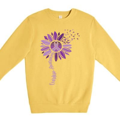 Sunflower Ribbons Overdose Awareness Premium Crewneck Sweatshirt