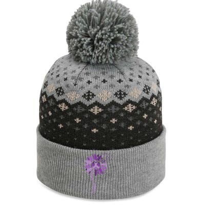 Sunflower Ribbons Overdose Awareness The Baniff Cuffed Pom Beanie