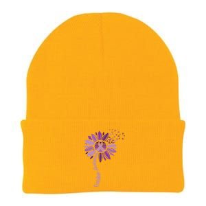 Sunflower Ribbons Overdose Awareness Knit Cap Winter Beanie