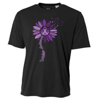 Sunflower Ribbons Overdose Awareness Cooling Performance Crew T-Shirt