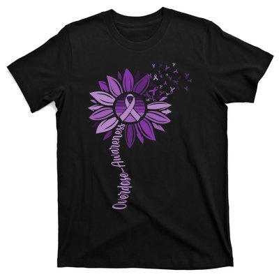 Sunflower Ribbons Overdose Awareness T-Shirt