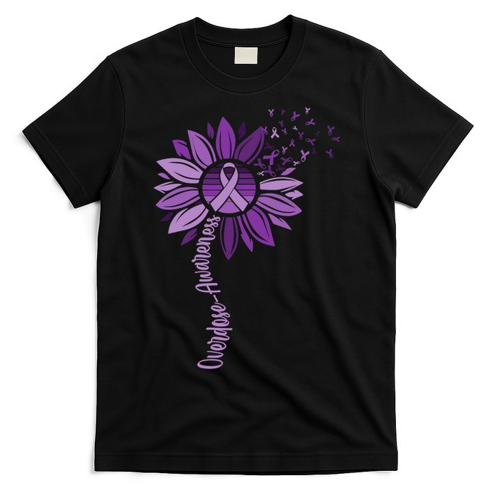 Sunflower Ribbons Overdose Awareness T-Shirt