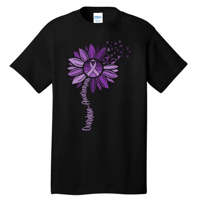 Sunflower Ribbons Overdose Awareness Tall T-Shirt