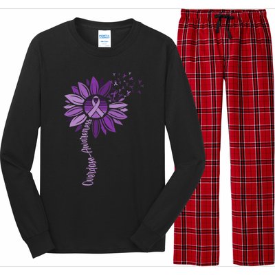 Sunflower Ribbons Overdose Awareness Long Sleeve Pajama Set