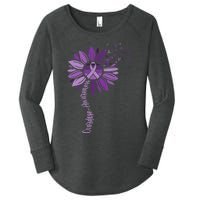 Sunflower Ribbons Overdose Awareness Women's Perfect Tri Tunic Long Sleeve Shirt