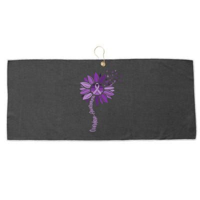 Sunflower Ribbons Overdose Awareness Large Microfiber Waffle Golf Towel