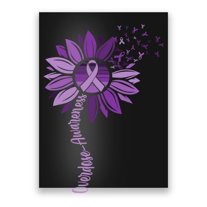 Sunflower Ribbons Overdose Awareness Poster