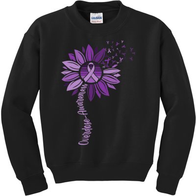 Sunflower Ribbons Overdose Awareness Kids Sweatshirt