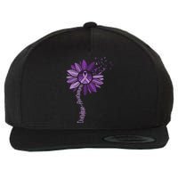 Sunflower Ribbons Overdose Awareness Wool Snapback Cap