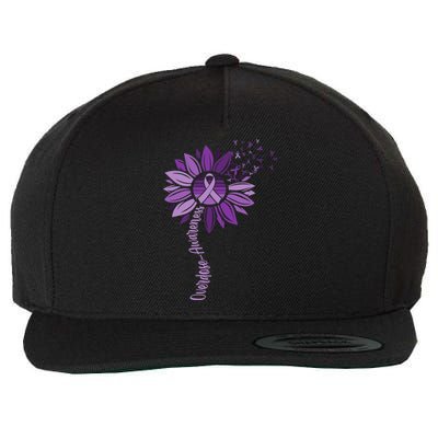 Sunflower Ribbons Overdose Awareness Wool Snapback Cap