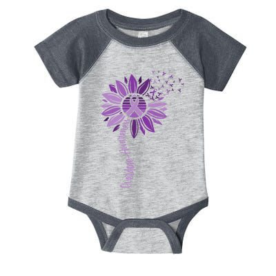 Sunflower Ribbons Overdose Awareness Infant Baby Jersey Bodysuit