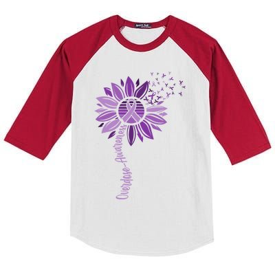 Sunflower Ribbons Overdose Awareness Kids Colorblock Raglan Jersey