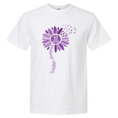 Sunflower Ribbons Overdose Awareness Garment-Dyed Heavyweight T-Shirt