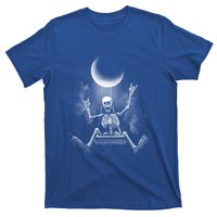 Skeleton Rock On Moon Spooky Halloween Rock Bands Concerts Gift T-Shirt