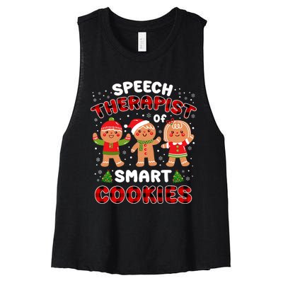 Speech Rapist Of Smart Cookies Buffalo Plaid Christmas Women's Racerback Cropped Tank