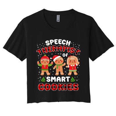 Speech Rapist Of Smart Cookies Buffalo Plaid Christmas Women's Crop Top Tee