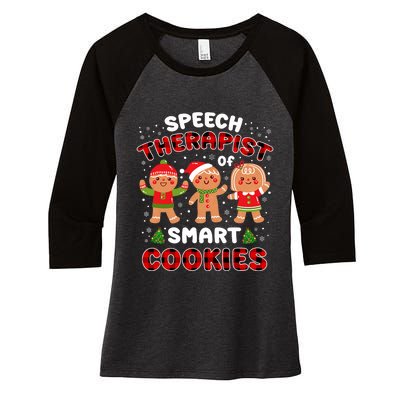 Speech Rapist Of Smart Cookies Buffalo Plaid Christmas Women's Tri-Blend 3/4-Sleeve Raglan Shirt