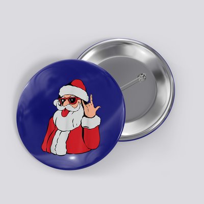Santa Rock On Hand Christmas Pajama Cool Xcute Giftmas Rocker Funny Gift Button
