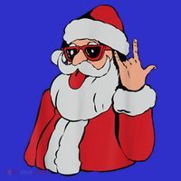 Santa Rock On Hand Christmas Pajama Cool Xcute Giftmas Rocker Funny Gift Premium T-Shirt