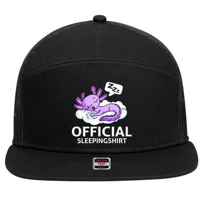 Sleepolotl Relaxolotl Offic.ial Sleepingclothes Axolotl O.fficial Sleeping Outfit Pyjamas Amazon 7 Panel Mesh Trucker Snapback Hat