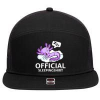 Sleepolotl Relaxolotl Offic.ial Sleepingclothes Axolotl O.fficial Sleeping Outfit Pyjamas Amazon 7 Panel Mesh Trucker Snapback Hat