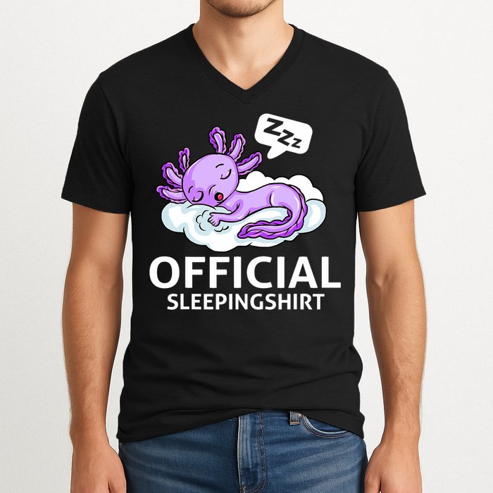 Sleepolotl Relaxolotl Offic.ial Sleepingclothes Axolotl O.fficial Sleeping Outfit Pyjamas Amazon V-Neck T-Shirt