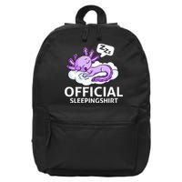 Sleepolotl Relaxolotl Offic.ial Sleepingclothes Axolotl O.fficial Sleeping Outfit Pyjamas Amazon 16 in Basic Backpack