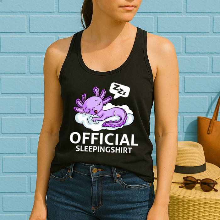 Sleepolotl Relaxolotl Offic.ial Sleepingclothes Axolotl O.fficial Sleeping Outfit Pyjamas Amazon Womens Tank Top