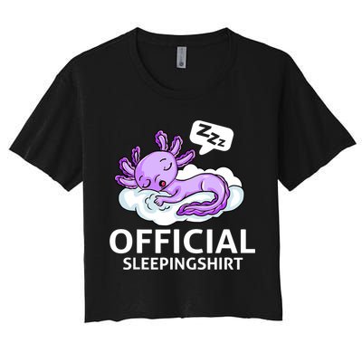 Sleepolotl Relaxolotl Offic.ial Sleepingclothes Axolotl O.fficial Sleeping Outfit Pyjamas Amazon Women's Crop Top Tee