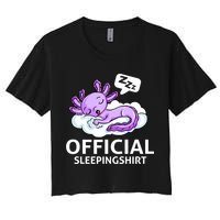 Sleepolotl Relaxolotl Offic.ial Sleepingclothes Axolotl O.fficial Sleeping Outfit Pyjamas Amazon Women's Crop Top Tee