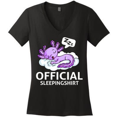 Sleepolotl Relaxolotl Offic.ial Sleepingclothes Axolotl O.fficial Sleeping Outfit Pyjamas Amazon Women's V-Neck T-Shirt