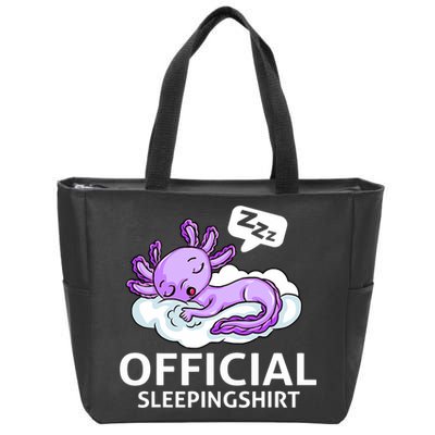 Sleepolotl Relaxolotl Offic.ial Sleepingclothes Axolotl O.fficial Sleeping Outfit Pyjamas Amazon Zip Tote Bag