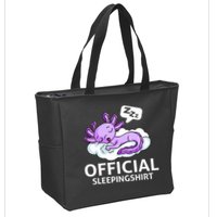 Sleepolotl Relaxolotl Offic.ial Sleepingclothes Axolotl O.fficial Sleeping Outfit Pyjamas Amazon Zip Tote Bag