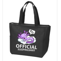 Sleepolotl Relaxolotl Offic.ial Sleepingclothes Axolotl O.fficial Sleeping Outfit Pyjamas Amazon Zip Tote Bag