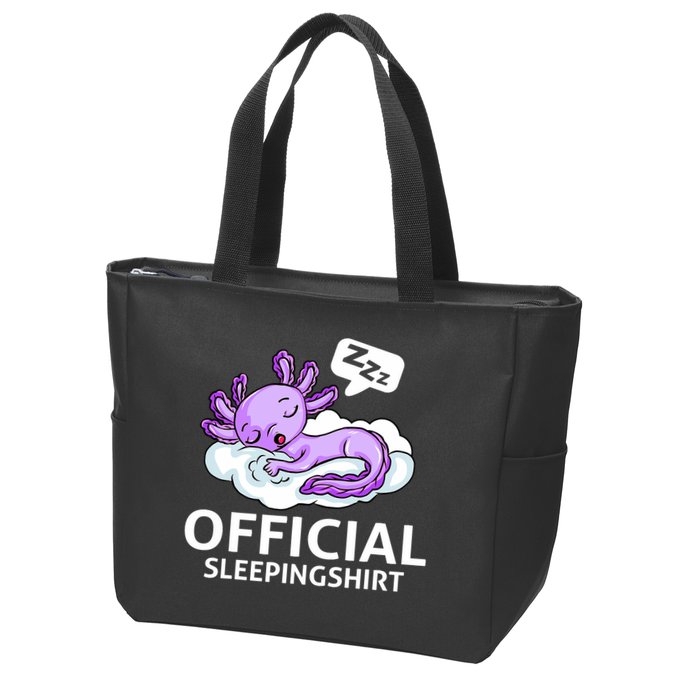 Sleepolotl Relaxolotl Offic.ial Sleepingclothes Axolotl O.fficial Sleeping Outfit Pyjamas Amazon Zip Tote Bag