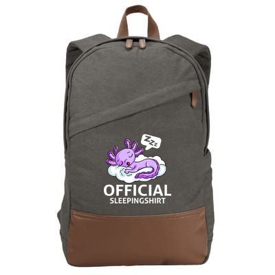 Sleepolotl Relaxolotl Offic.ial Sleepingclothes Axolotl O.fficial Sleeping Outfit Pyjamas Amazon Cotton Canvas Backpack