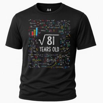 Square Root Of 81 9th Birthday 9 Year Old Gifts Math Bday Performance Shirt