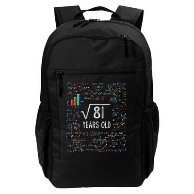 Square Root Of 81 9th Birthday 9 Year Old Gifts Math Bday Backpack