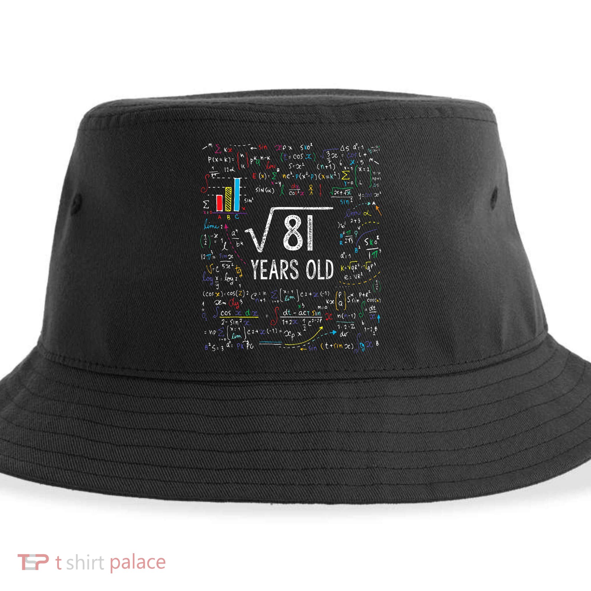 Square Root Of 81 9th Birthday 9 Year Old Gifts Math Bday Sustainable Bucket Hat