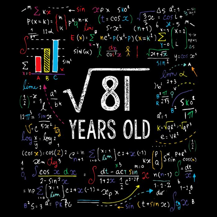 Square Root Of 81 9th Birthday 9 Year Old Gifts Math Bday Button