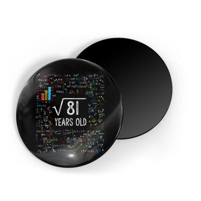 Square Root Of 81 9th Birthday 9 Year Old Gifts Math Bday Magnet