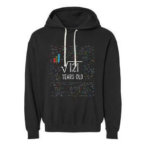 Square Root Of 121 11th Birthday 11 Year Old Gifts Math Bday Garment-Dyed Fleece Hoodie