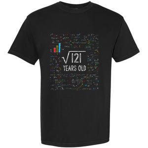 Square Root Of 121 11th Birthday 11 Year Old Gifts Math Bday Garment-Dyed Heavyweight T-Shirt