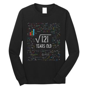 Square Root Of 121 11th Birthday 11 Year Old Gifts Math Bday Long Sleeve Shirt