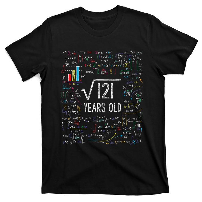 Square Root Of 121 11th Birthday 11 Year Old Gifts Math Bday T-Shirt