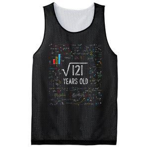 Square Root Of 121 11th Birthday 11 Year Old Gifts Math Bday Mesh Reversible Basketball Jersey Tank