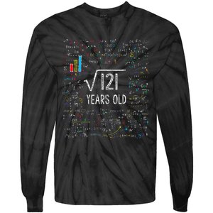 Square Root Of 121 11th Birthday 11 Year Old Gifts Math Bday Tie-Dye Long Sleeve Shirt