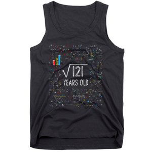 Square Root Of 121 11th Birthday 11 Year Old Gifts Math Bday Tank Top