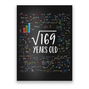 Square Root Of 169 13th Birthday 13 Year Old Gifts Math Bday Poster