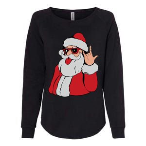 Santa Rock On Hand Christmas Pajama Cool Xmas Rocker Womens California Wash Sweatshirt